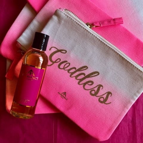 ancienne ambiance goddess oil and makeup bag - pink editions