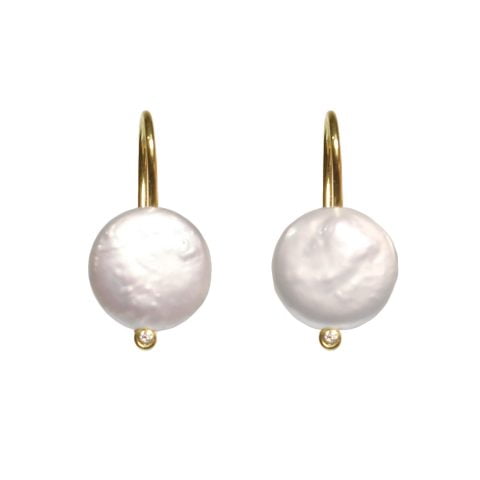 maximos pearl button earrings - ancienne ambiance