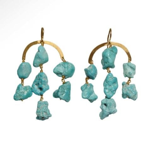 ancienne ambiance - claire van holthe turquoise chandelier earrings - handmade earrings