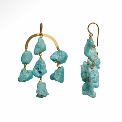 ancienne ambiance - claire van holthe turquoise chandelier earrings - chandelier earrings