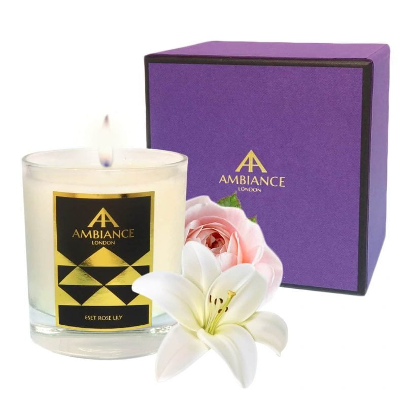 ancienne ambiance - Eset Luxury Candle - Rose Lily Scented Candle with giftbox