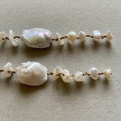 ancienne ambiance - claire van holthe long 11 baroque pearl earrings