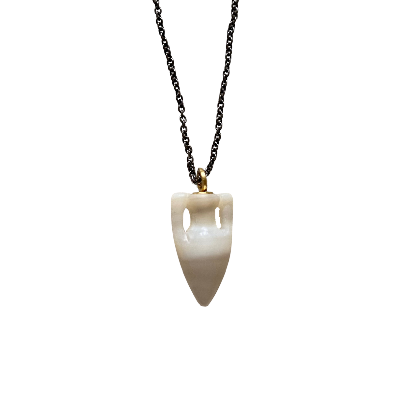 maximos zachariadis mother of pearl amphora pendant necklace - ancienne ambiance
