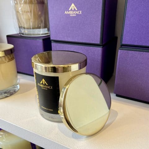 ancienne ambiance luxury scented candle with gold candle lid