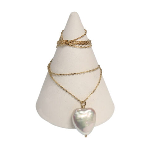 ancienne ambiance - claire van holthe pearl heart necklace