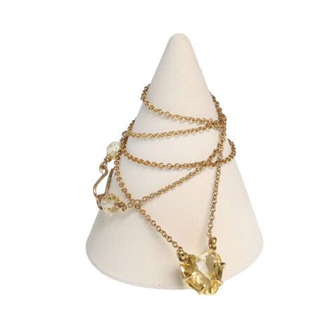 ancienne ambiance - claire van holthe citrine heart necklace