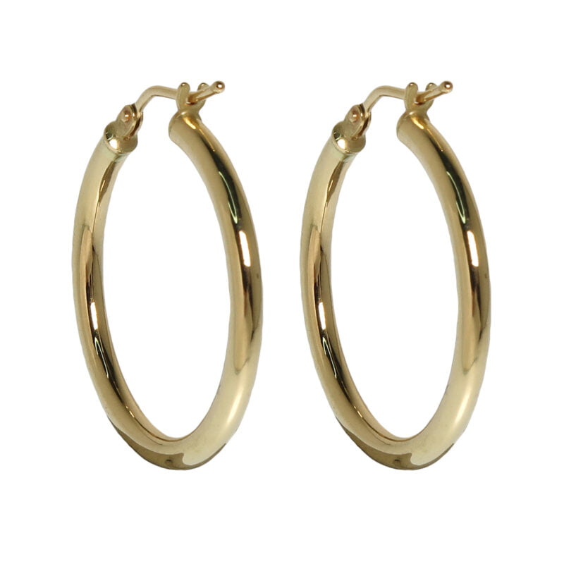Claire van Holthe 25mm 9k gold hoop earrings