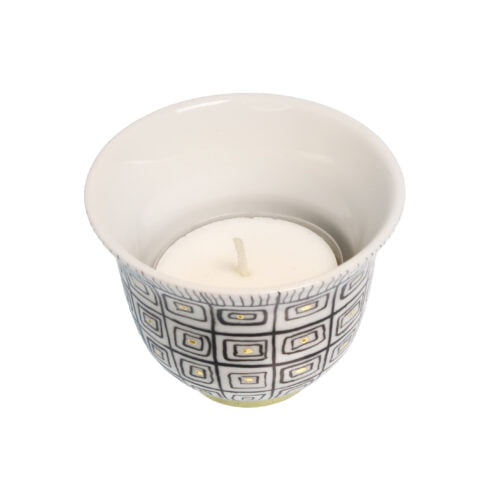 hand painted porcelain gold-plated Tealight CANDLE Holder with tealight inside