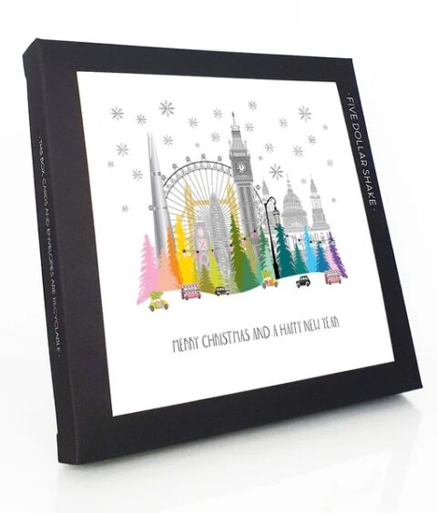 Five Dollar Shake Merry Christmas and a Happy New Year (London), Pack of 6