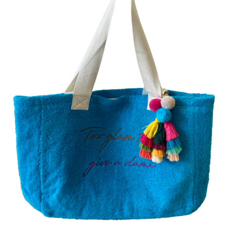 Too Glam Towelling Tote, Blue (Special Edition)