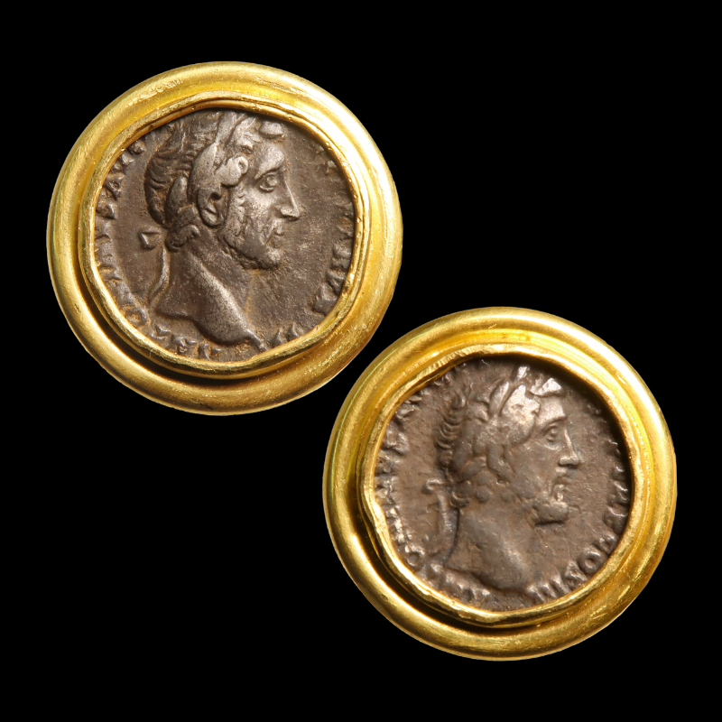 Roman Coin Stud Earrings - Ancienne Ambiance