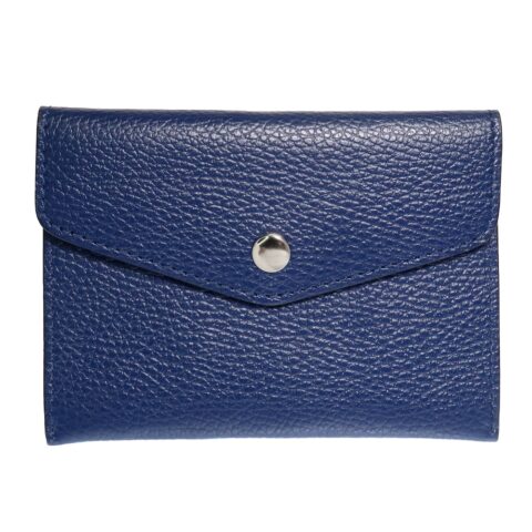 Leather Envelope Pouch Wallet, Blue