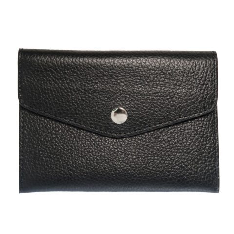 Leather Envelope Pouch Wallet, Black