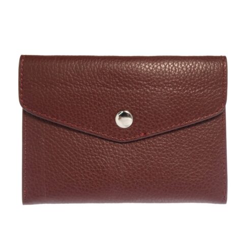 Leather Envelope Pouch Wallet, Bordeaux