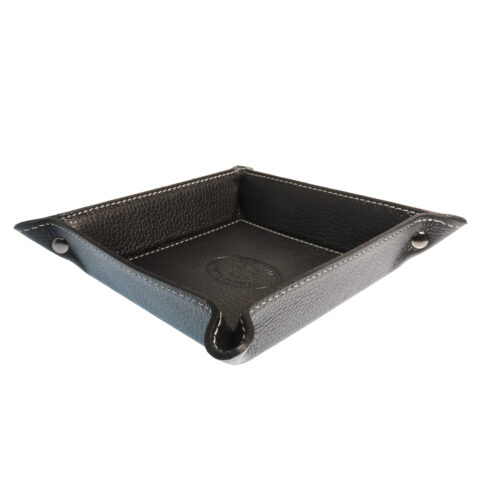 Leather Tidy Tray Square, Black
