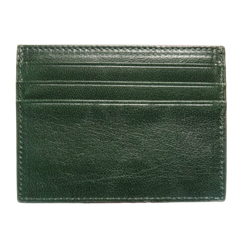 Slim Leather Card Holder, Green