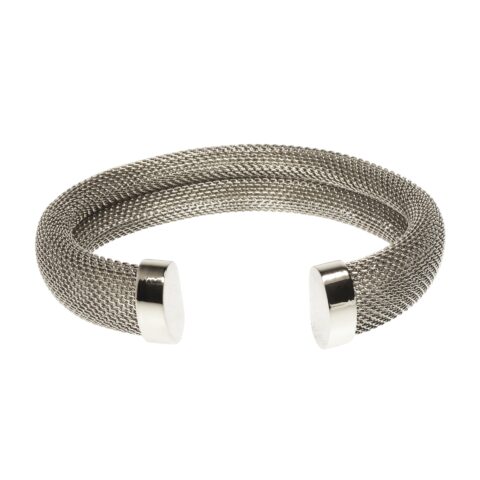 Medusa Snake Bangle Bracelet Mesh Silver