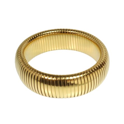 Medusa Snake Bracelet Stretch Gold Plated Large