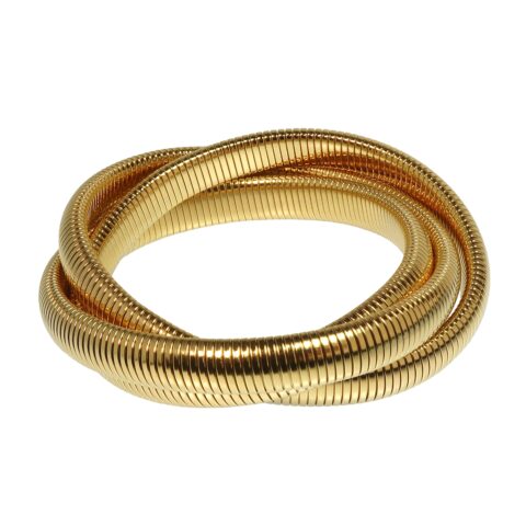 Medusa Snake Bracelet Triple Stretch Gold Large