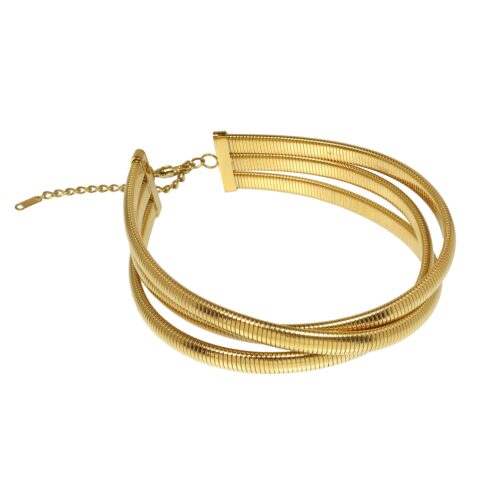 Medusa Snake Necklace Tripple Gold Plated