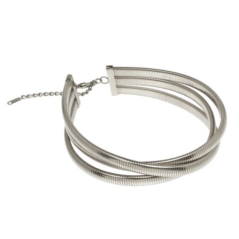 Medusa Snake Necklace Tripple Silver