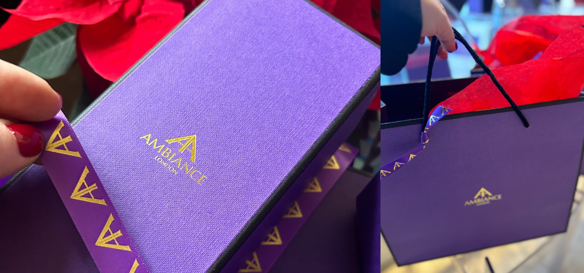 Luxurious Christmas Gift Boxes and bags at Ambiance London.