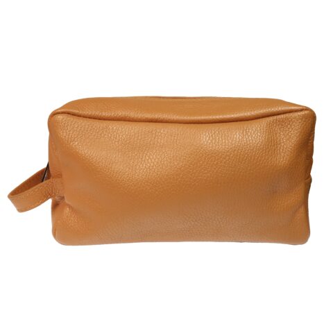 Tan Leather Toiletry Bag