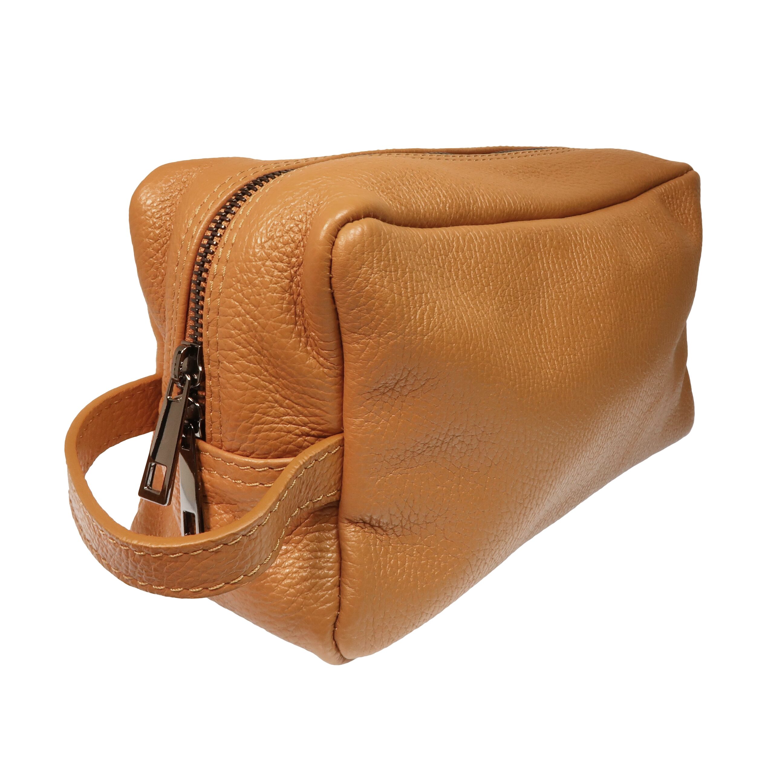 Tan Leather Toiletry Bag