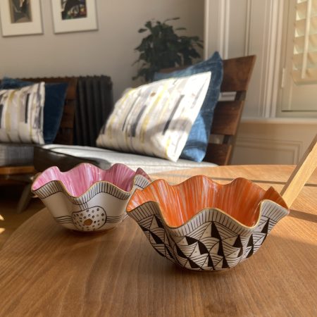 ancienne ambiance - porcelain nut bowls on coffee table IRL GK sq